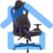 Кресло игровое Knight OUTRIDER черный/фиолетовый ромбик эко.кожа с подголов. крестовина металл