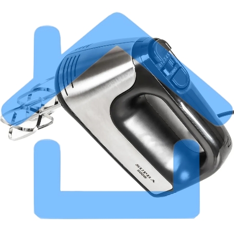 Миксер SUPRA MXS-591 500 Вт, 6 скоростей, режим Турбо, насадки для взбивания яиц и крема, насадки для замеса тяжелого теста, корпус металл/пластик, черный)-3