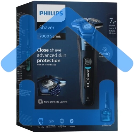 Электробритва роторная Philips S7885/50 реж.эл.:3 питан.:аккум. синий-1