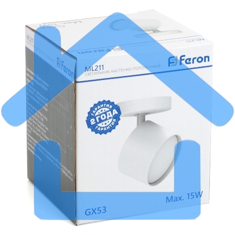 Светильник FERON ML211 ДБО GX53 без лампы наклонный белый-2