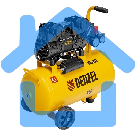 Компрессор безмасл. малошумный Denzel DLP-950/24, 950 Вт, 24 л, 2850 об/мин, 170 л/мин