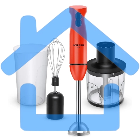 Блендер погружной Starwind SBP2201 850Вт красный/черный