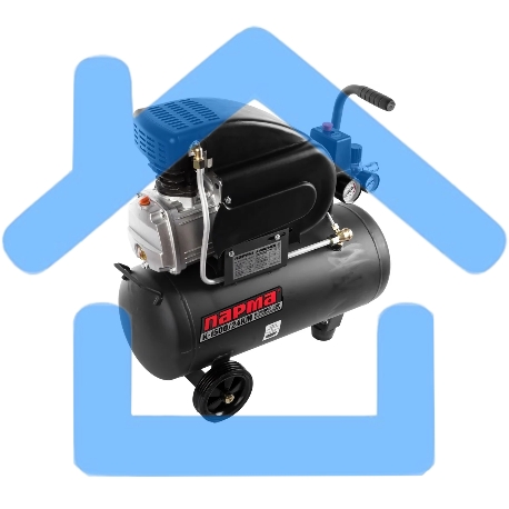Компрессор поршневой Парма K-1500/24КМ масляный 198л/мин 24л 1500Вт серый/черный-3