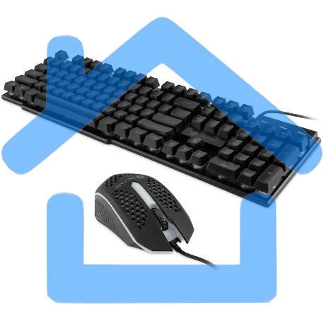 Комплект клавиатура + мышь Оклик GMNG 400GMK клав:черный мышь:черный USB-3