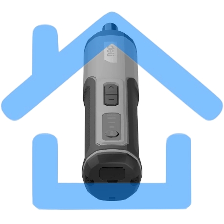 Отвертка аккумуляторная Deli DC160, (4В, 2А*ч, 5Нм, 300об/мин, Type-C, набор бит 24 шт, пласт. кейс)-4