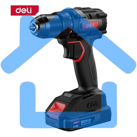 Дрель-шуруповерт Deli DE-DZ20-2D2, Аккумуляторная, 20В, 2 АКБ, Сумка