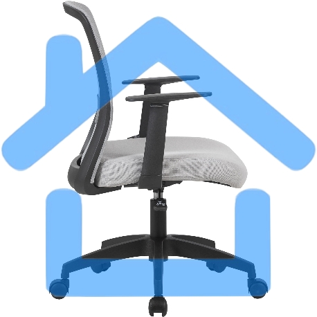 Кресло компьютерное Cactus CS-MC333-GY серый, сиденье серый, сетка/ткань, низк.спин. крестов. пластик, пластик черный-2