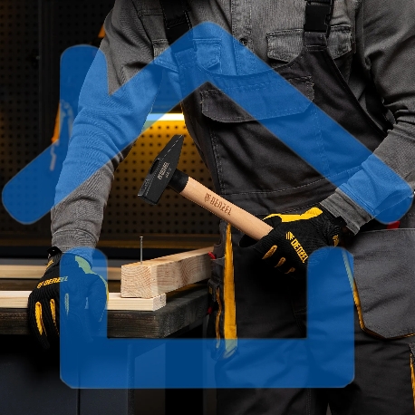 Молоток слесарный Denzel 600 г, кованый квадратный боек, буковая рукоятка-2