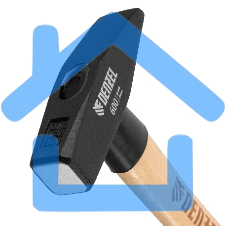 Молоток слесарный Denzel 600 г, кованый квадратный боек, буковая рукоятка-3