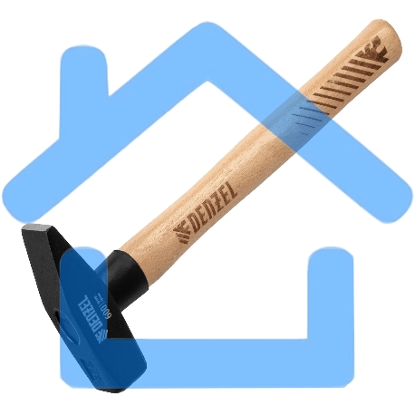 Молоток слесарный Denzel 600 г, кованый квадратный боек, буковая рукоятка