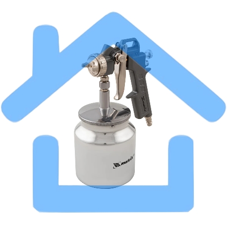 Краскопульт пневматический Matrix 57317с нижним бачком v=075k + сопла диаметром 1.2 1.5 и 1.8мм-4