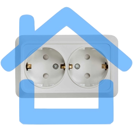 Розетка 2-м BOLLETO защ. шторки с заземл. накл. 7128х бел. ASD / IN HOME 4690612000961