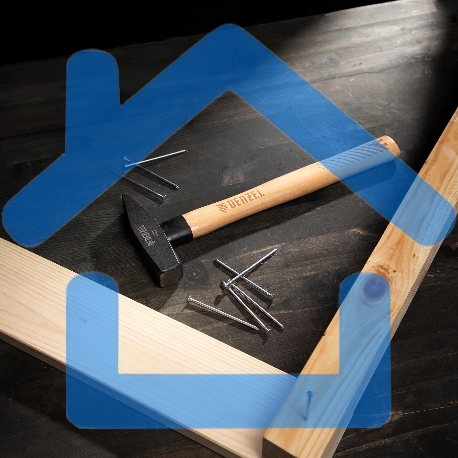 Молоток слесарный Denzel 600 г, кованый квадратный боек, буковая рукоятка-4