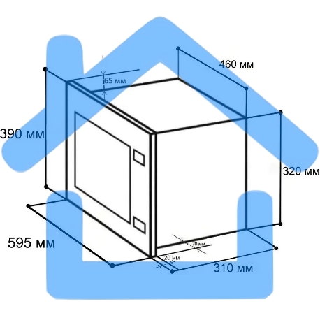 Микроволновая печь встраиваемая LEX Bimo 20.01 INOX нержавеющая сталь, 20 л, 700 Вт, переключатели - сенсор-7