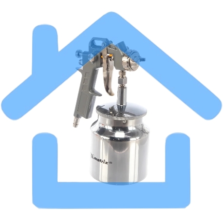 Краскопульт пневматический Matrix 57317с нижним бачком v=075k + сопла диаметром 1.2 1.5 и 1.8мм-6