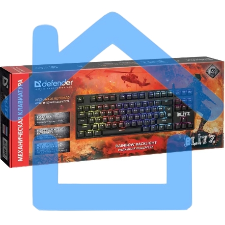 Клавиатура Defender Blitz GK-240L RU проводная, USB, черный-3