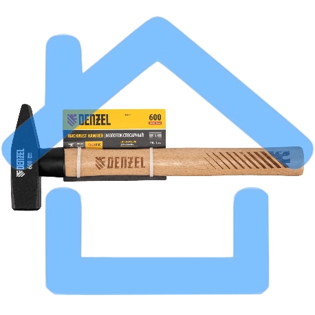 Молоток слесарный Denzel 600 г, кованый квадратный боек, буковая рукоятка-6