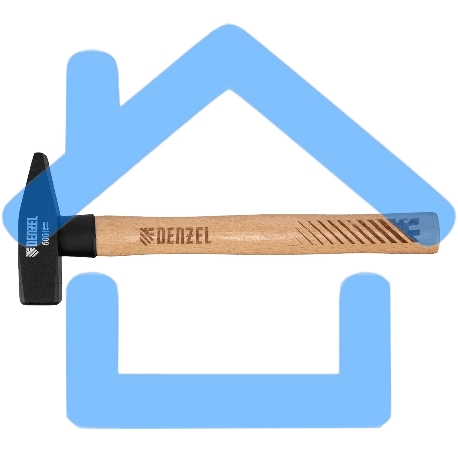 Молоток слесарный Denzel 600 г, кованый квадратный боек, буковая рукоятка-7