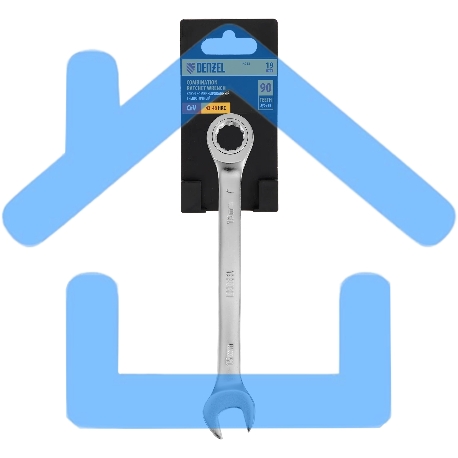 Ключ комбинированный трещоточный Denzel 14713 19 мм, CrV, матовый хром-5