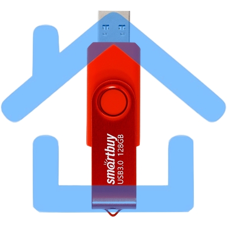 Флешка USB R/W SmartBuy Twist Red (SB128Gb3TWR), 128Gb, USB 3.0, R/W 90/40, красный-1