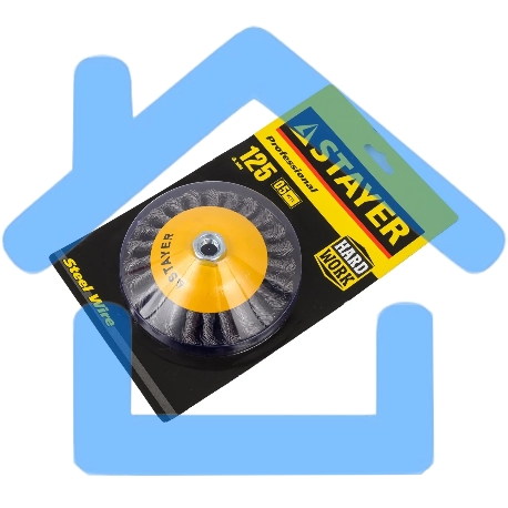 Кордщетка STAYER PROFESSIONAL 35135-125коническая М14 плетеная 0.5мм d125мм-2