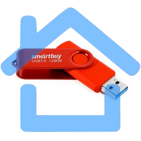 Флешка USB R/W SmartBuy Twist Red (SB128Gb3TWR), 128Gb, USB 3.0, R/W 90/40, красный-2