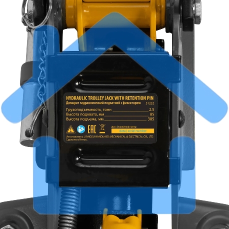 Домкрат гидравлический подкатной с фиксатором Denzel 2,5 т, 85-385 мм-2