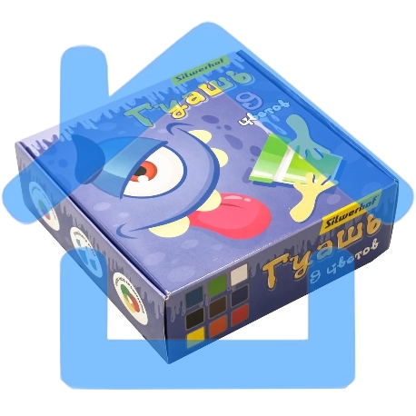 Гуашь Silwerhof Монстрики, 9 цветов, баночка, 20мл, картонная коробка-4