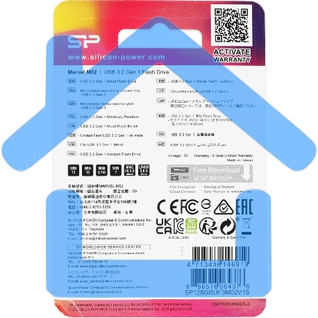 Флешка USB Silicon Power 16Gb Marvel M02 SP016GbUF3M02V1S USB 3.0 серебристый-1