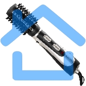 Фен-расческа Galaxy Line GL 4411, черный с серебристым, 1200 Вт, 2 скорости потока воздуха, 3 температурных режима, шнур, вращающийся на 360° с подвесной петлей, 3 насадки в комплекте