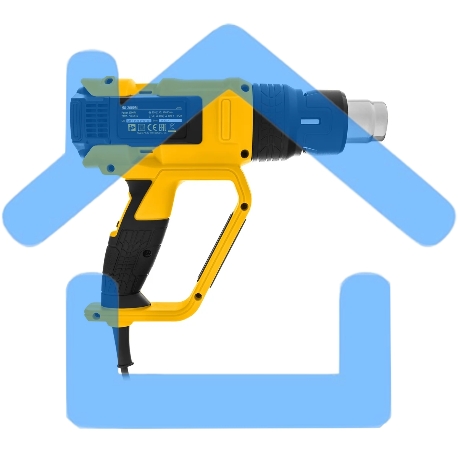 Фен технический Denzel HG-2000M 2000 Вт 3 режима 28005-2