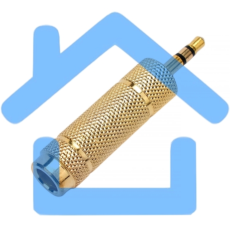 Аудио переходник Cablexpert A-35M-63F, Jack3.5(M) на Jack6.3(F) стерео, золотой, пакет