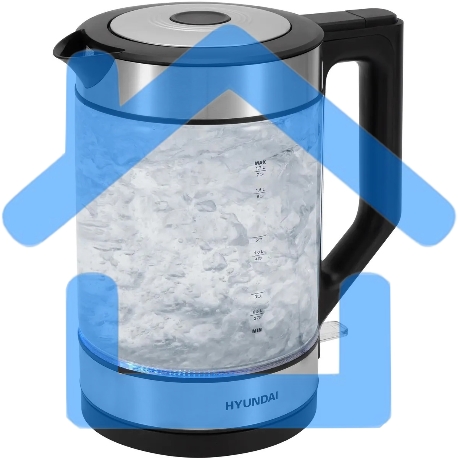Чайник электрический Hyundai HYK-G3509 1.7л. 2200Вт черный/прозрачный корпус: стекло/пластик-8