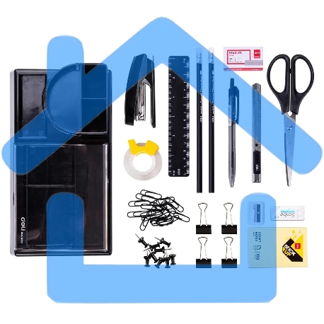 Настольный набор Deli E38254 (16 предметов) пластик, черный-1