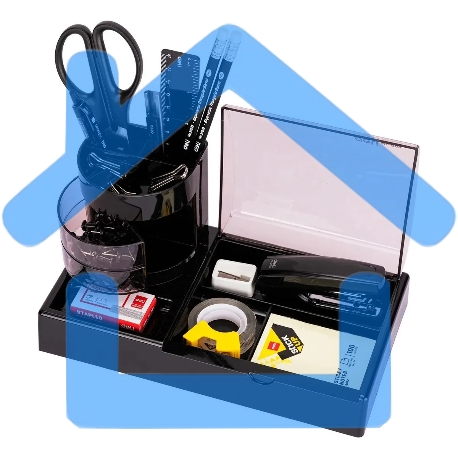 Настольный набор Deli E38254 (16 предметов) пластик, черный-2