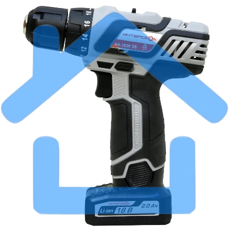 Дрель-шуруповерт ИНТЕРСКОЛ ДА-18ЭР, Аккумуляторная, 18В, 2 АКБ-4