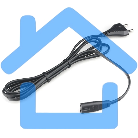 Шнур PowerCube ШВВП-АП 2*0,75 S52C7-250-2,5-1,8, черный, 1,8 м, S52 - C7, 2-pin