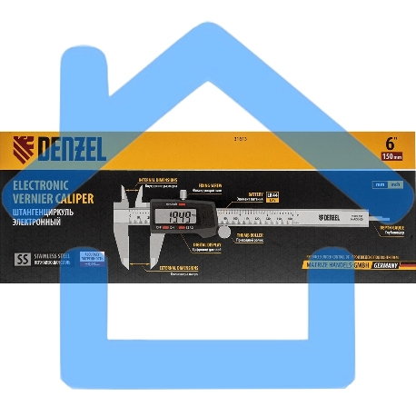 Штангенциркуль, 150 мм, электронный, с глубиномером Denzel-13