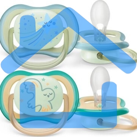 Пустышка Philips Avent ultra air, ночная, звезда/сова, 0-6 мес., 2 шт.