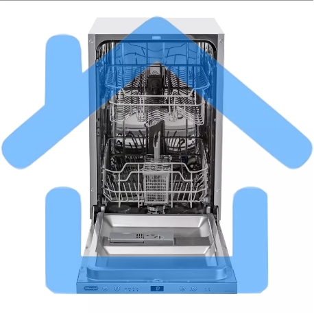 Встраиваемая посудомоечная машина DeLonghi DDW 06S Basilia, серебристый, 44.8 см, 9 компл., 49 дБ, класс A++-1