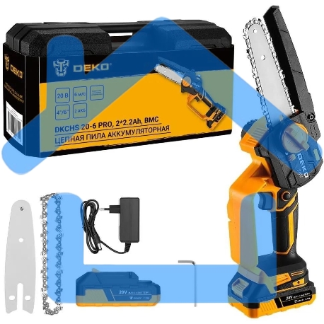 Пила цепная аккумуляторная DEKO DKCHS 20-6 PRO, 4