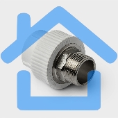 Муфта комбинированная 40 х 1 1/4' НР под ключ полипропиленовая PPR белый