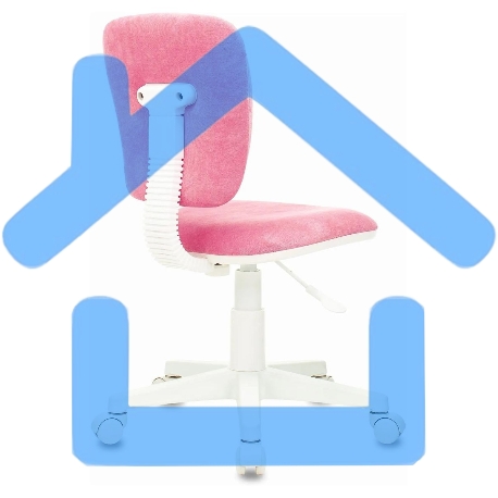 Кресло детское Бюрократ CH-W204NX Velvet 36 розовый, крестовина пластик, пластик белый-14