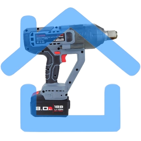 Аккумуляторный бесщеточный ударный гайковерт ProfiPower T-2500N (18В,Li-ion-1шт, 8.0А·ч, 2500Нм, З/У, в кейсе)-3