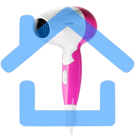 Фен Centek CT-2229 (бел/роз) 1200Вт, 2 скорости и температуры нагрева, складная ручка-4