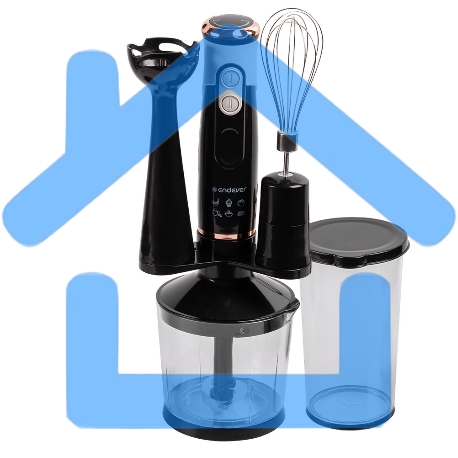 Блендер погружной Endever Sigma-83, черный/белый, мощность 1000Вт, нож из нержавеющей стали, комплект аксессуаров,-5