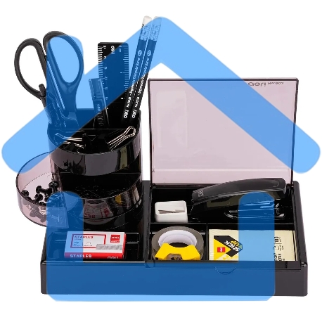 Настольный набор Deli E38254 (16 предметов) пластик, черный