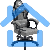 Кресло игровое Defender Lumen на колесиках, ткань, серый/черный