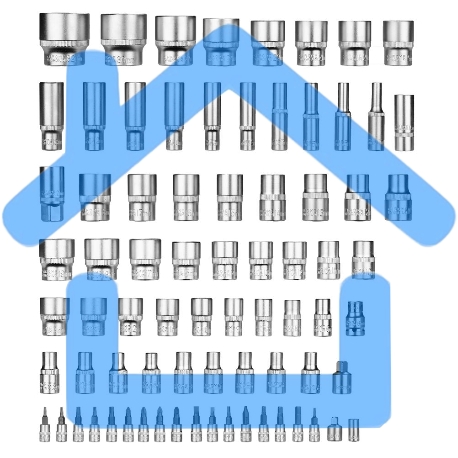 Набор инструментов для дома и авто в кейсе DEKO DKMT213-1