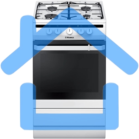 Плита газовая Hansa FCGW51001 белый, конфорок 4 шт, духовка 56 л, 50 см x 85 см x 60 см-8